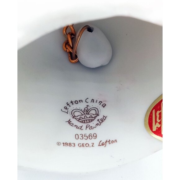 Porcelain Bell Lefton China Pink Rose Hand Painted Butterfly Vintage 1983 03569 - Picture 3 of 15